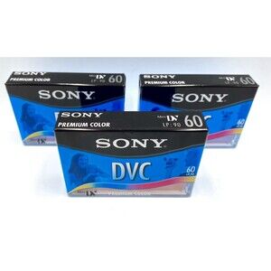 Sony DVC Mini DV 60 Min LP 90 Sealed Blank Tapes Premium 3-Pack DVM60PRR/3 NEW